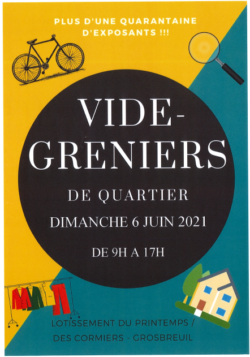 VIDE GRENIERS DE QUARTIER 6 JUIN 2021