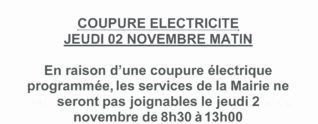 2 NOVEMBRE / COUPURE ELECTRICITE / MAIRIE