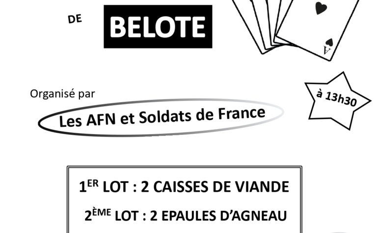 CONCOURS DE BELOTE – AFN ET SOLDATS DE FRANCE