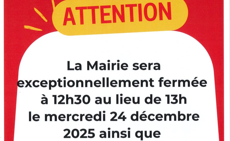 Fermeture exceptionnelle